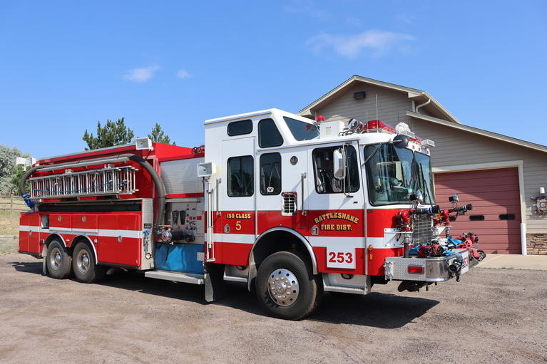 Engine 253 parked in front of Station 253