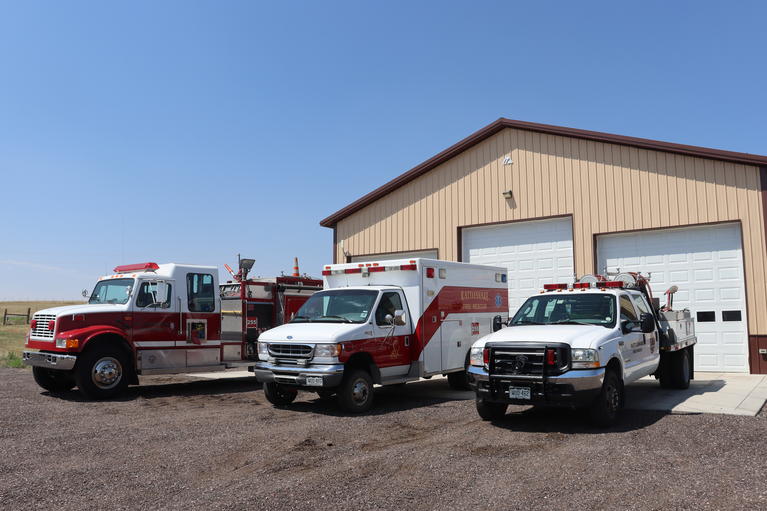 All Station 255 Apparatus parked in front of Station 255