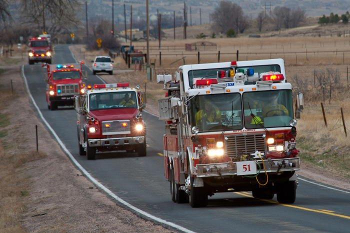 Engine 251 responding emergent with other agencies to a large mutual aid wildland interface fire known as the Burning Tree Fire